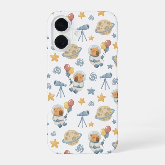 Coque iPhone 16 Motif Astronaute Capybara - (Verso)
