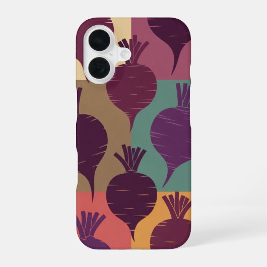 Coque iPhone 16 Motif Betterave Vintage (Verso)