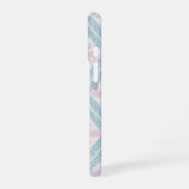 Coque iPhone 16 motif bleu en forme de diamant (Côté gauche)