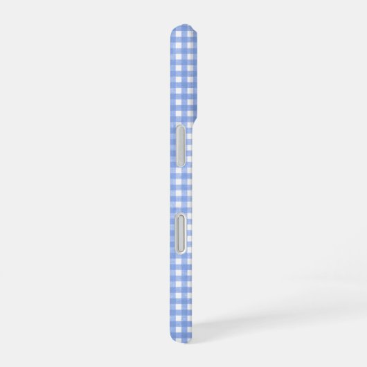 Coque iPhone 16 Motif bleu et blanc En vichy (Côté droit)