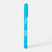 Coque iPhone 16 Motif bleu vert marbré (Côté droit)