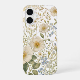 Coque iPhone 16 Motif botanique de fleur sauvage vintage