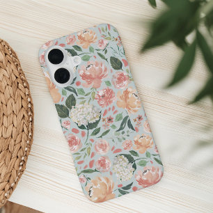 Coque iPhone 16 Motif botanique floral de la mi-été à l'aquarelle