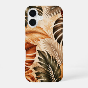 Coque iPhone 16 Motif botanique tropical de Monstera d'automne