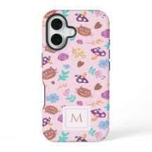 Motif Chat de Cheshire Floral Monogramme Rose