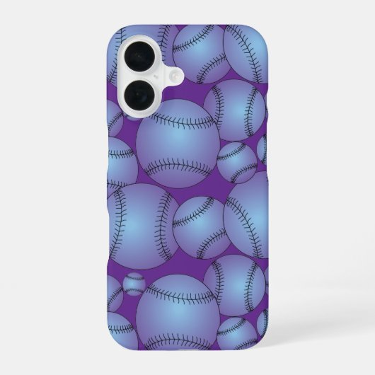 Coque iPhone 16 Motif coloré de Baseballs (Verso)