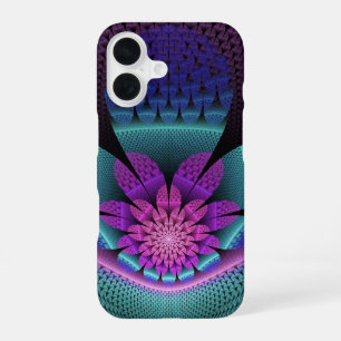 Coque iPhone 16 Motif coloré inhabituel de fleur de fantaisie frac