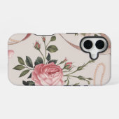 Coque iPhone 16 Motif Coquette Fleurs Tons Assourdis (Verso Horizontal)
