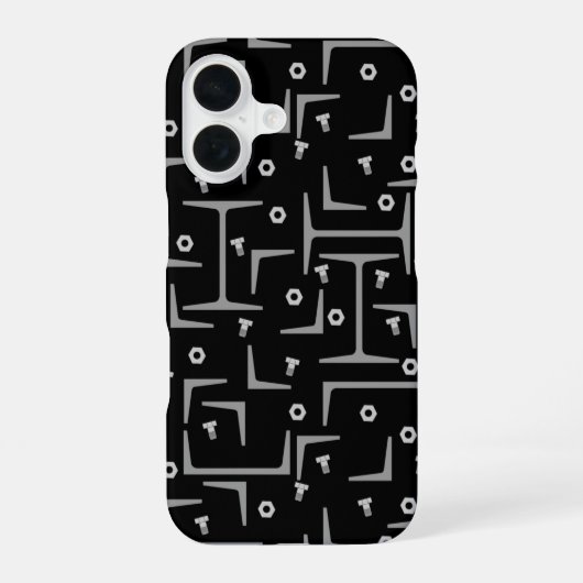 Coque iPhone 16 Motif d'acier de construction (Verso)