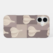 Coque iPhone 16 Motif de ail stylisé vintage (Verso Horizontal)