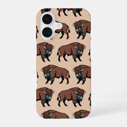 Coque iPhone 16 Motif de bison de Buffalo (Verso)