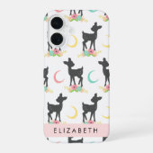 Coque iPhone 16 Motif de cerfs, Cerf de bébé, Boho, Fleurs, Votre (Verso)