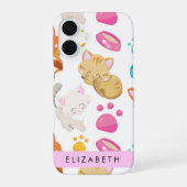 Coque iPhone 16 Motif de chats, Chats mignons, Chat, Pattes, Votre (Verso)