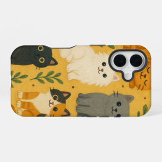 Coque iPhone 16 Motif de chats | Conception d'impression tout-en-u