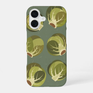 Coque iPhone 16 Motif de chou de Bruxelles vintage