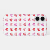 Coque iPhone 16 Motif de coeur couleur rouge et rose (Verso Horizontal)
