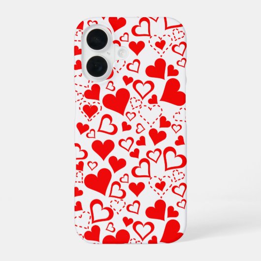 Coque iPhone 16 Motif de cœurs (Verso)