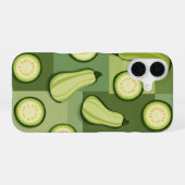 Coque iPhone 16 Motif de courgette vintage (Verso Horizontal)
