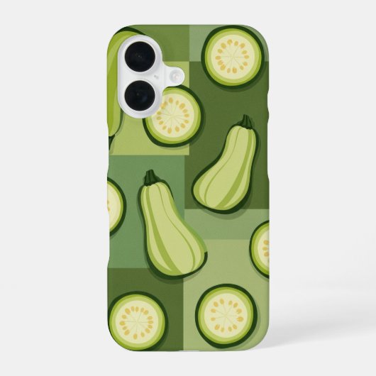 Coque iPhone 16 Motif de courgette vintage (Verso)