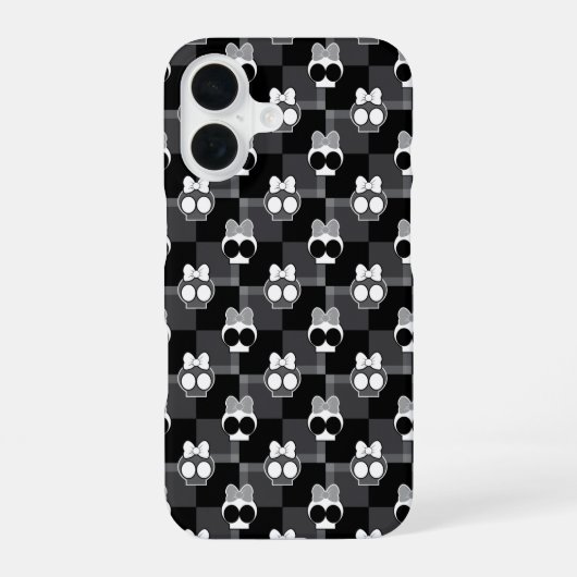 Coque iPhone 16 Motif de crânes mignons (Verso)