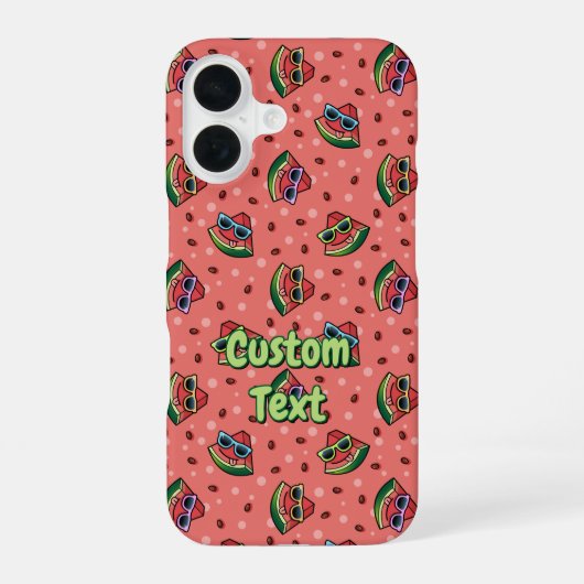 Coque iPhone 16 Motif de dessin animé de pastèque (Verso)