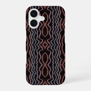 Coque iPhone 16 Motif de dessin de peau de serpent vipère couleur 