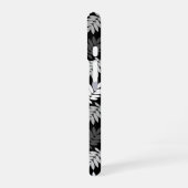 Coque iPhone 16 Motif de feuille aînée noir blanc gris (Côté gauche)