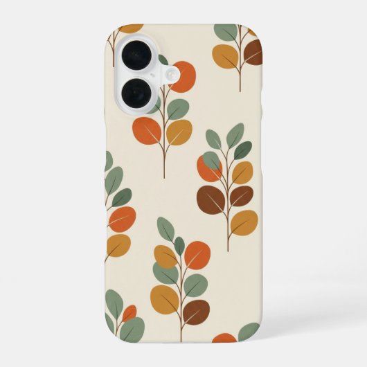 Coque iPhone 16 Motif de feuille d'eucalyptus vintage  (Verso)