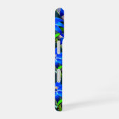 Coque iPhone 16 Motif de fleurs bleu profond (Côté droit)