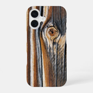 Coque iPhone 16 Motif de grain de bois COOL