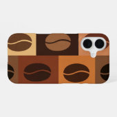 Coque iPhone 16 Motif de Grains d'Espresso Vintage (Verso Horizontal)
