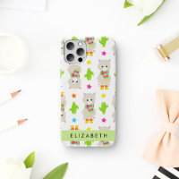 Motif de lamas, alpagas, cactus, votre nom