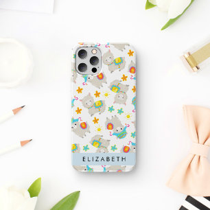 Coque iPhone 16 Motif de lamas, alpagas, fleurs, votre nom