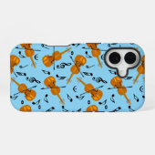 Coque iPhone 16 Motif de notes de musique violon (Verso Horizontal)