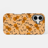 Coque iPhone 16 Motif de notes de musique violon (Verso Horizontal)