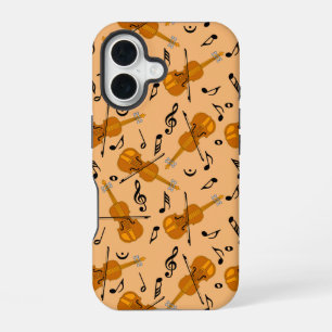 Coque iPhone 16 Motif de notes de musique violon
