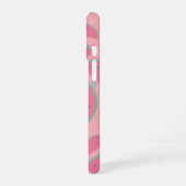 Coque iPhone 16 Motif de pastèque rose mignon monogramme (Côté gauche)