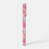 Coque iPhone 16 Motif de pastèque rose mignon monogramme (Côté droit)