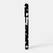 Coque iPhone 16 Motif de perle sur fond noir (Côté gauche)