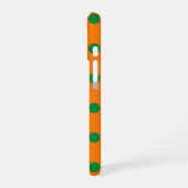 Coque iPhone 16 Motif de points orange et vert Design (Côté gauche)