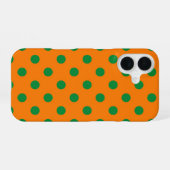 Coque iPhone 16 Motif de points orange et vert Design (Verso Horizontal)