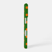 Coque iPhone 16 Motif de points orange sur fond vert  (Côté droit)