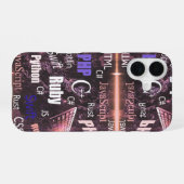Coque iPhone 16 Motif de programmeur rose (Verso Horizontal)