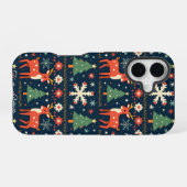 Coque iPhone 16 Motif de pull de Noël moche mignon (Verso Horizontal)