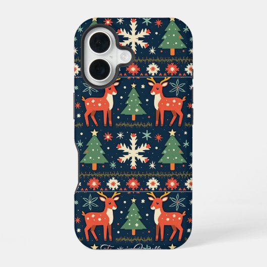 Coque iPhone 16 Motif de pull de Noël moche mignon (Verso)