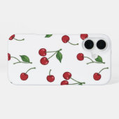Coque iPhone 16 Motif de répétition de fruits de cerise (Verso Horizontal)