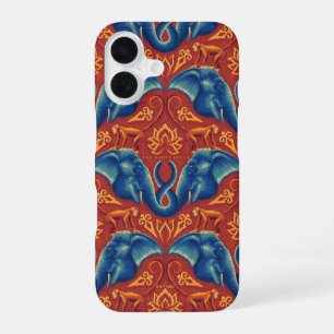 Coque iPhone 16 Motif de tapisserie de safari vibrant - The White
