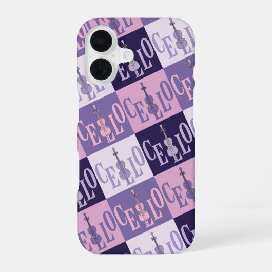 Coque iPhone 16 Motif de violoncelles colorés (Verso)