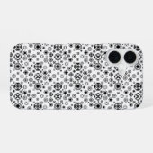 Coque iPhone 16 Motif décoratif arabesque noir blanc mignon (Verso Horizontal)