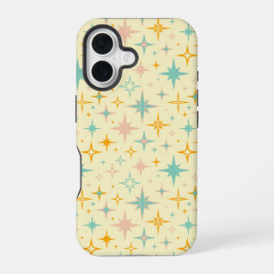Coque iPhone 16 Motif d'étoiles rétro colorées
